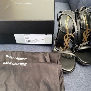 Saint Laurent Cassandra wedge 115 size 40.